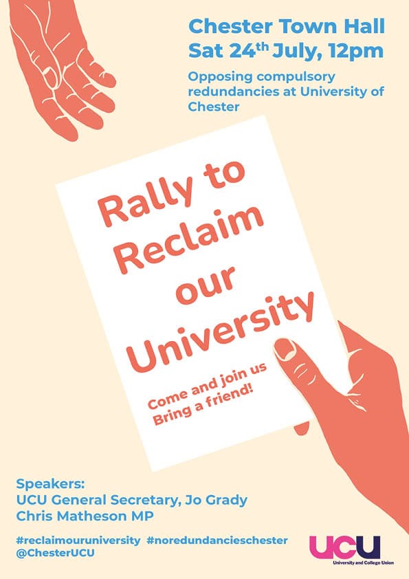 NoRedundancies's tweet image. We MUST NOT FORGET that there are still staff at risk of redundancy at the University of Chester.

Not only is this is cruel and unnecessary, but it indicates a senior management prepared to violate their duty of care.

THIS MUST STOP.

Take a stand.
#reclaimouruniversity