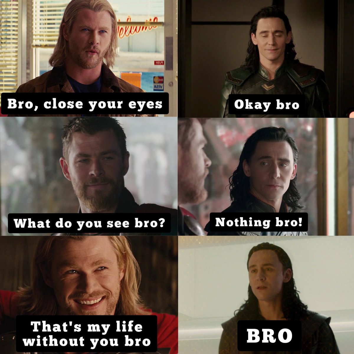 RT @PrettiestThor: Thor and Loki be like : https://t.co/j1m4Npq7Kz