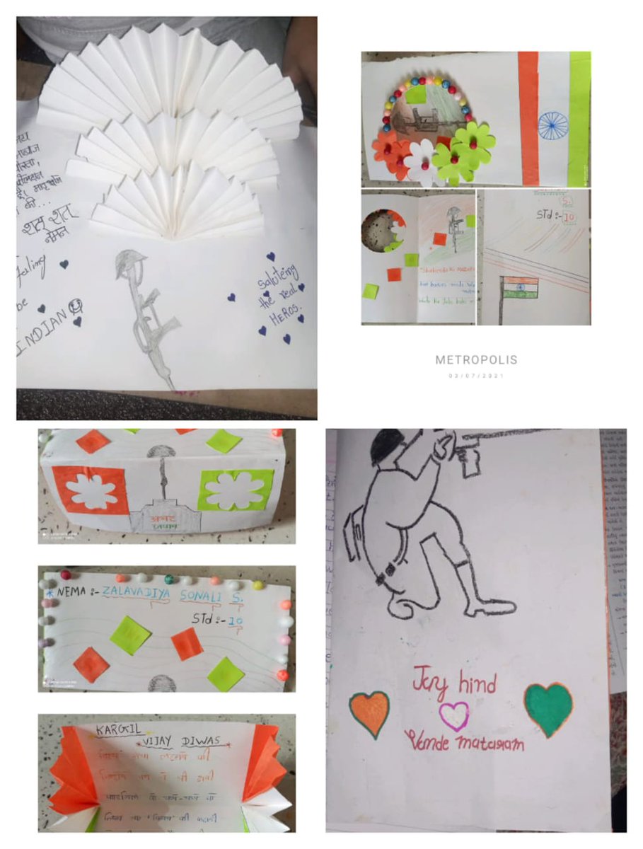 NCC_Dte_Gujarat's tweet photo. #EkMaiSauKeLiye Ph-5 Kargil Ke Veeron Ko Gujarat Ka Aabhaar. A Beautiful Card made by Cdt Zalavadiya sonali Guj NCC Dte, 2 Girls Bn 2 Xpress Gratitude &amp; Wishes 2 our brave soldiers on the borders 
#gujaratnakarmveer
#ExNCCYogdan
@DefencePRO_Guj @HQ_DG_NCC @CMOGuj @GovernorofGuj https://t.co/IV9Lm9XgL4