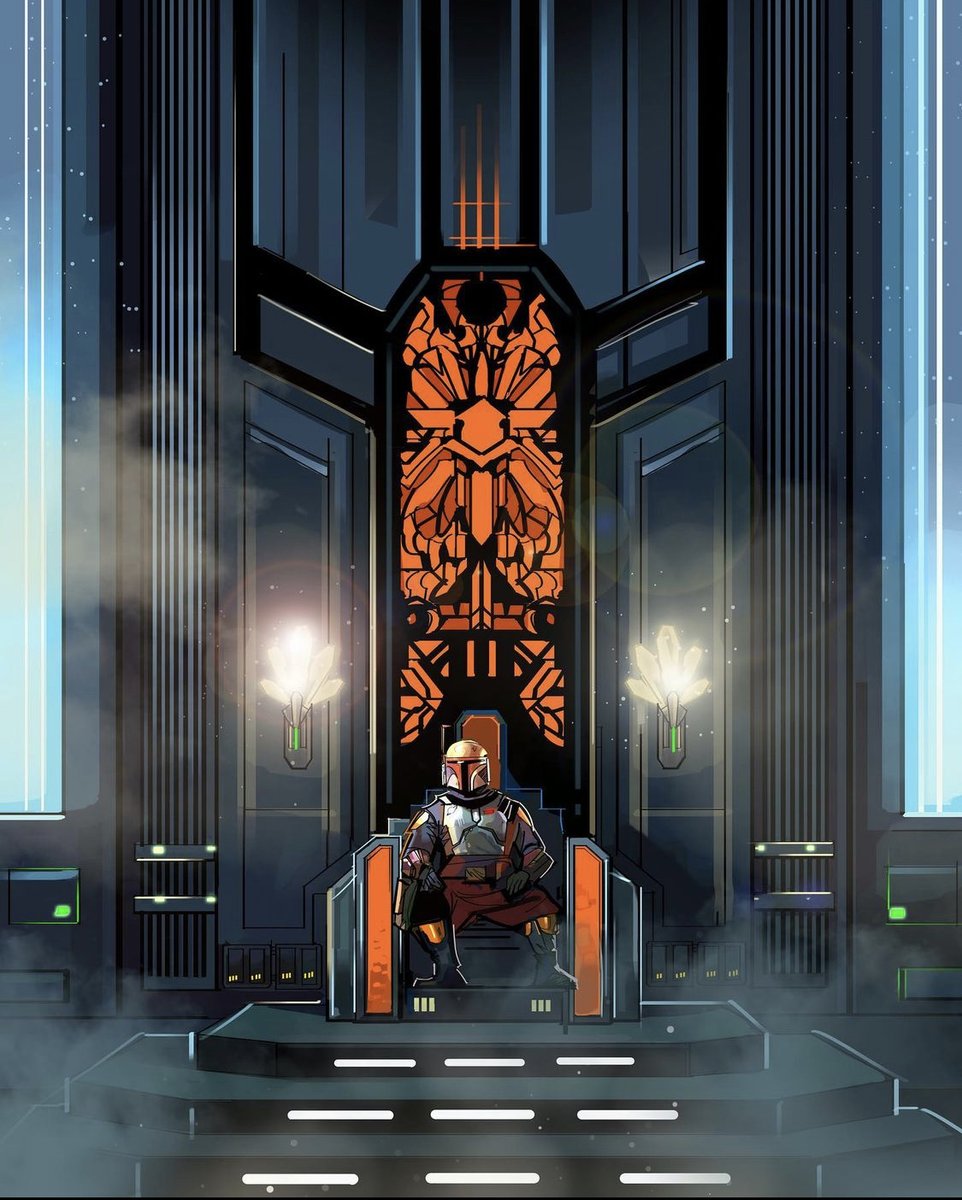 swafol's tweet photo. Reclaiming the Throne (artwork: @venamis) #starwars #venamis #artwork #bobafett #bountyhunter #throne #swafol https://t.co/AyaQLp9exJ