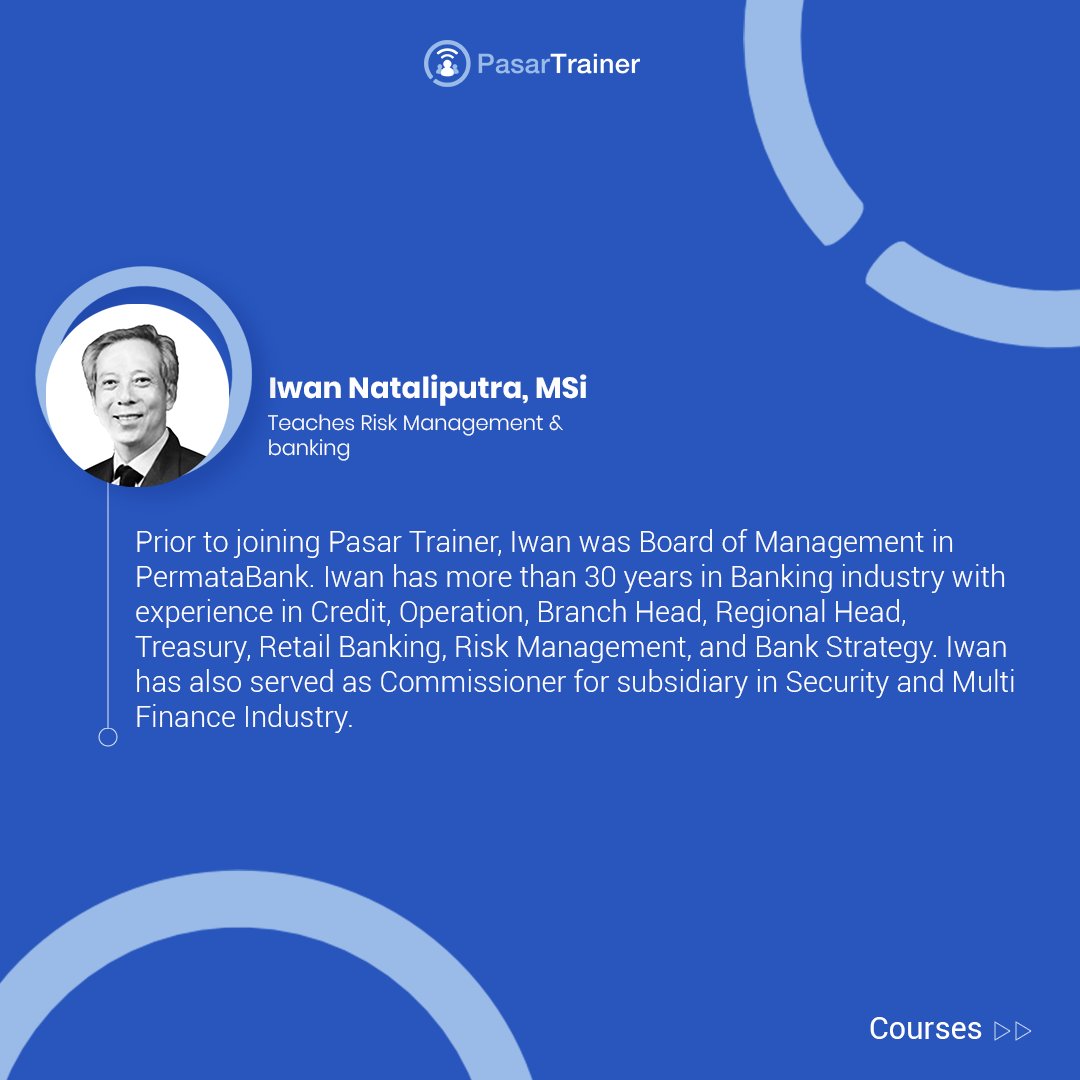 PasarTrainer's tweet photo. Meet Our Trainer: Iwan Nataliputra
Find what he teaches at PasarTrainer:
https://t.co/7ypF1eJKR3
#pasartrainer #pasartraineracademy #trainingmarketplace #trainingprovider #trainingsolutions #hrtraining https://t.co/96zRVRq2Zw