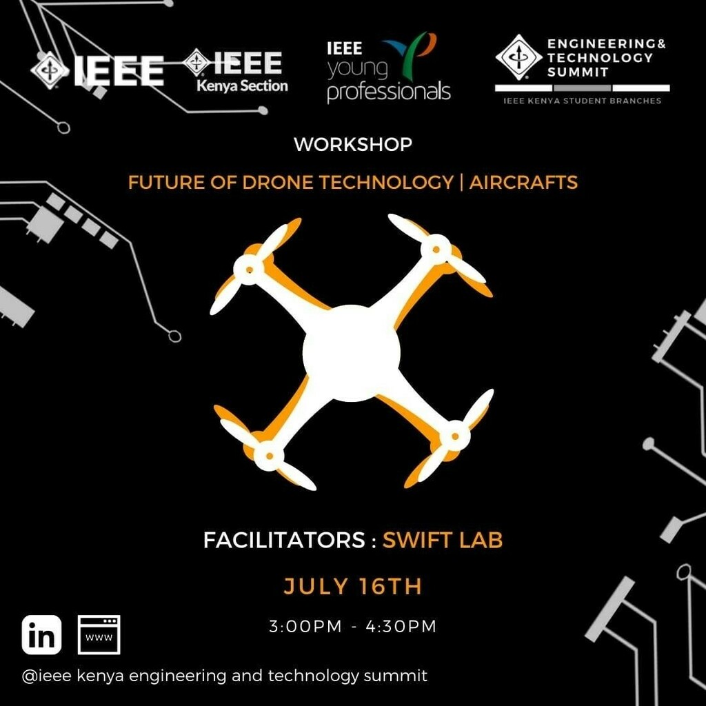 IEEEKETS's tweet image. Join us for a workshop on drone tech by Swift Lab
#ieee #ieeekets #swiftlab #drone #dronetechnology