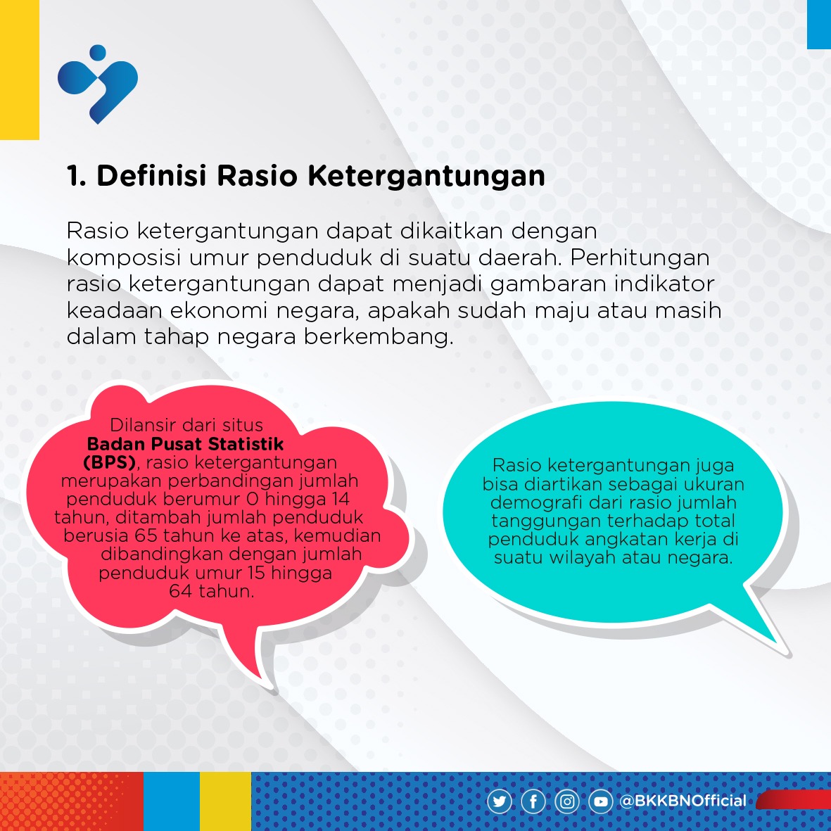 kemendukbangga's tweet photo. Kamu tau Sob arti dari #RasioKetergantungan?
Yuk, Mimin jelasin di sini Sob definisinya, serta dampak dan fungsinya.
.
Langsung cek ya infografisnya!
.
.
#BKKBN 
#KeluargaHebatTerencana 
#BerencanaItuKeren 
#KeluargaKerenCegahStunting 
#KeluargaIndonesiaCegahStunting https://t.co/FIqMHa1Rb8