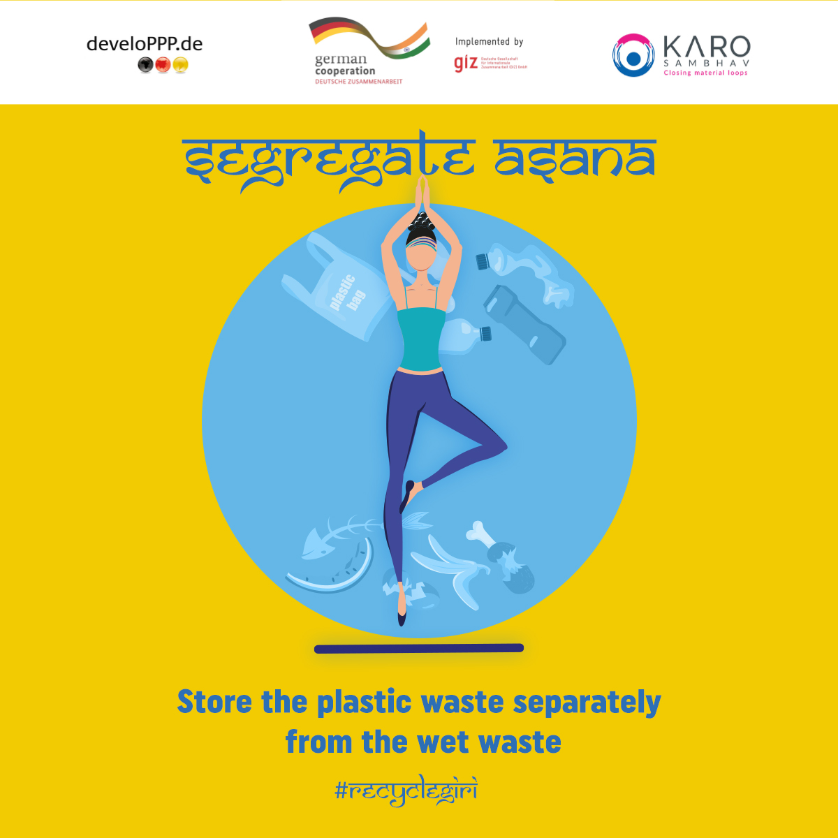 karosambhav's tweet photo. This the most important asana we all need to practice!
#Recyclegiri #Asanas #PlasticDisposal
@giz_india @BMZ_Bund https://t.co/XZp7WG0ajq