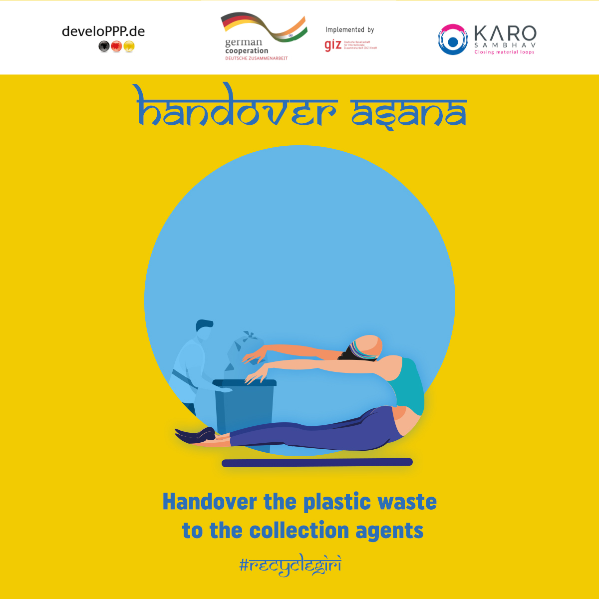 karosambhav's tweet photo. This the most important asana we all need to practice!
#Recyclegiri #Asanas #PlasticDisposal
@giz_india @BMZ_Bund https://t.co/XZp7WG0ajq