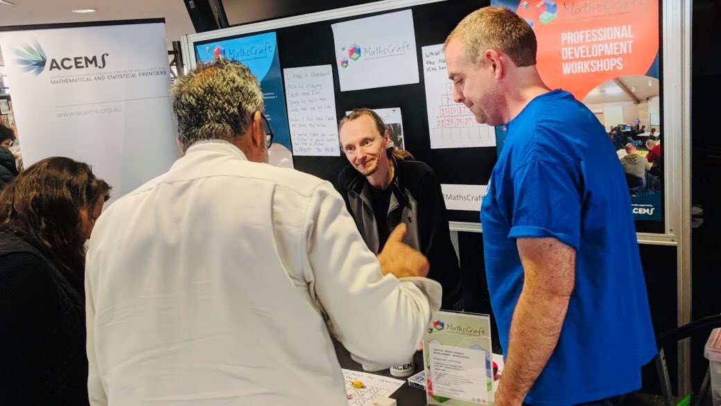 MathsCraft_'s tweet photo. Second day for the MathsCraft team at #MASA2021 Annual State Conference and it’s been great connecting with maths teachers. Thank you to the @MASA_Maths conference team - a fantastic job! https://t.co/P6r8yyNJG8