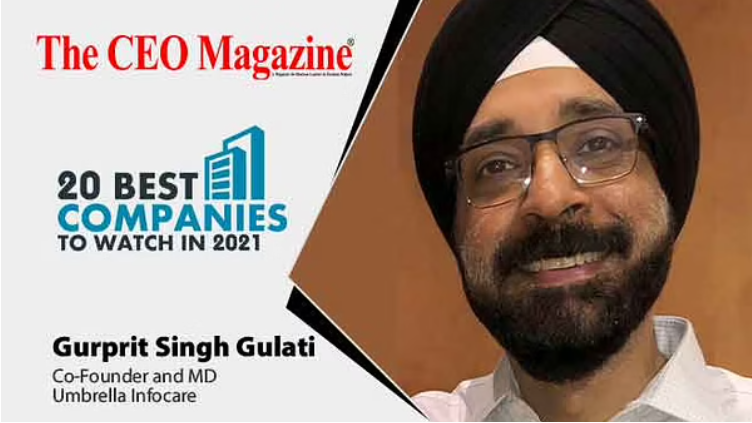 we_at_umbrella's tweet photo. The CEO Magazine lists Umbrella Infocare among 20 best companies to watch out for in 2021. CEO Gurprit shares Umbrella’s growth story, challenges, dealing with the pandemic and future goals – https://t.co/ziNbKEvg8g https://t.co/gGOFFje0ey