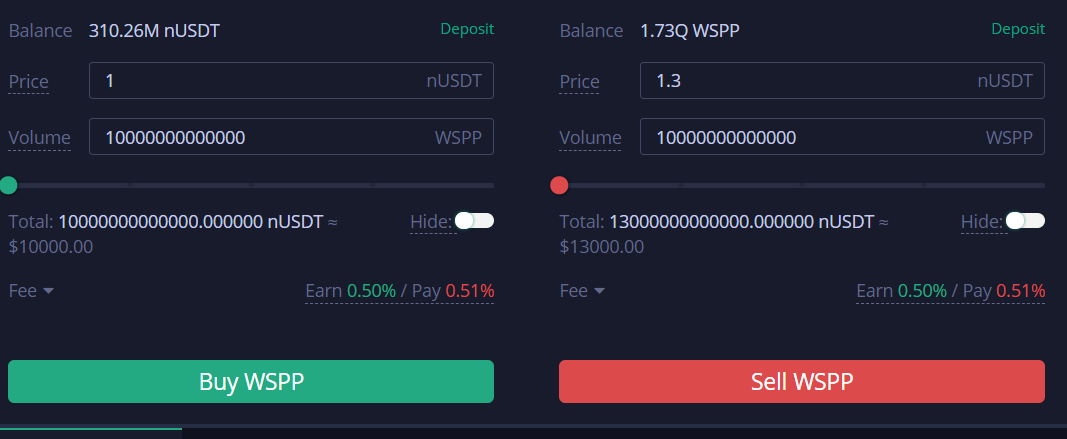RoboWolf8's tweet photo. Did u like to 10000%
please do like me :
Sell $WSPP on Hotbit
@Hotbit_news
1.3 nUSDT / WSPP
#WSPP #GWPSP https://t.co/UWGUxxRuLJ