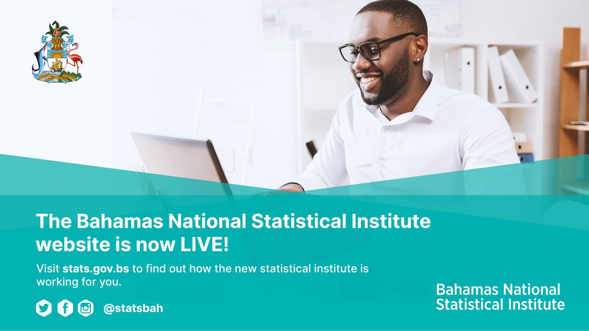 StatsBah's tweet image. BAHAMAS STATISTICS INFO NOW ONLINE!
Here's what you will find on our new website:
⚫ Census 2021 FAQs
⚫ Legislation information
⚫ Latest news 
Visit us today at stats.gov.bs and let us know what you want to see on the website!
#statsbahamas #bahamas