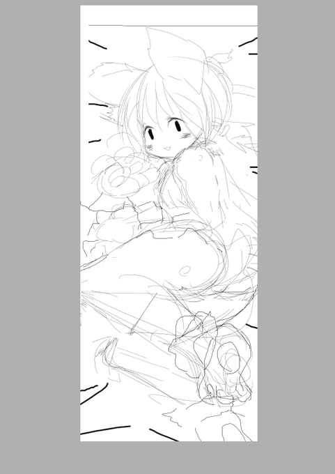 自分用ミニタペのラフ絵
一尾猫又のるみゃ 