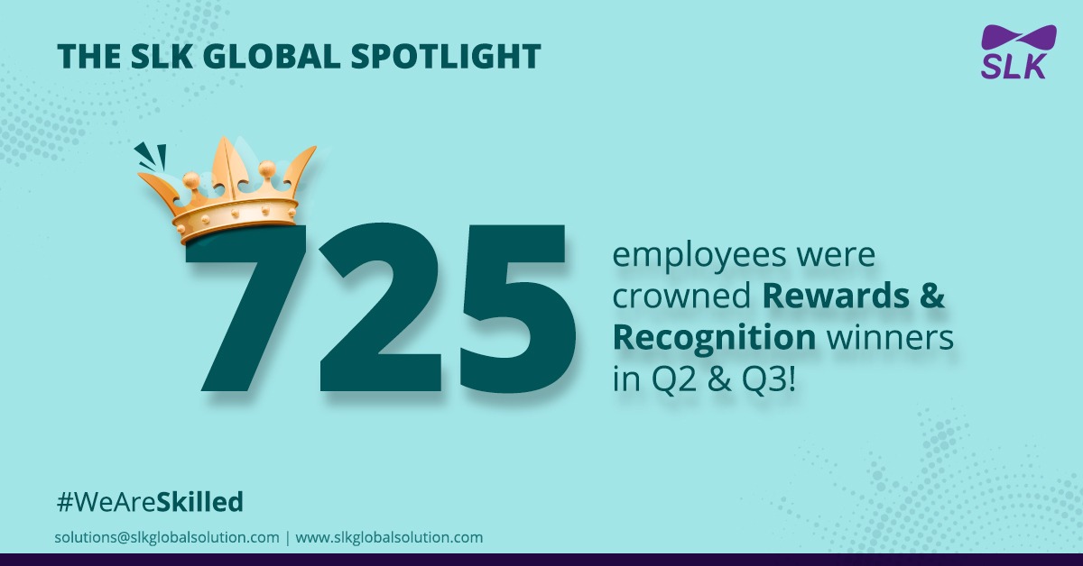 We reward our employees and recognize them for being 'outstanding performers and finest contributors' to the organization's success. 

#SLKGlobal #WeAreSkilled #Rewards #Recognition #Spotlight
