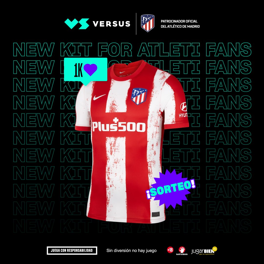 𝗦𝗢𝗥𝗧𝗘𝗢 👕 ¡Si llegamos a 𝟭𝗞 ♥️ sorteamos la camiseta de la primera equipación del <a href="/Atleti/">Atlético de Madrid</a> 21/22! 🤩

☑️ Síguenos
♥️ LIKE + RT 🔁
👤 Menciona un colega

¡Revienta este Tweet a comentarios! Cuantos más amigos menciones más posibilidades de ganar 🤟