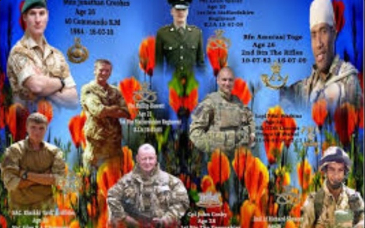A truly sad day in history for our Armed Forces.
A Fijian, an Irish man, a South African and 5 English men killed on this day in history in the wars in Iraq and Afghanistan 

Lest we ever Forget these brave men 🙏