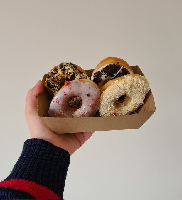 Trying some local doughnuts, they look so good! https://t.co/Qjr92H7dXJ
