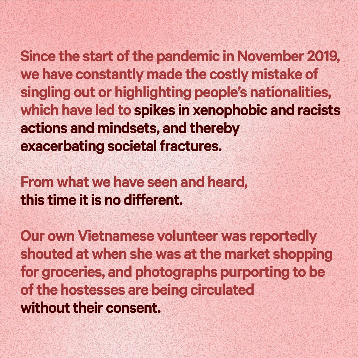 ProjectX_SG's tweet photo. 𝐎𝐮𝐫 𝐒𝐭𝐚𝐭𝐞𝐦𝐞𝐧𝐭: Entertainment &amp; #sexworkers face greater vulnerabilities during this pandemic - we agree that nightlife venues should adhere to strict safe management measures but blaming &amp; stigmatising workers is unproductive and heavy-handed. #sgktv #KTVcluster https://t.co/GAGPfqgq51