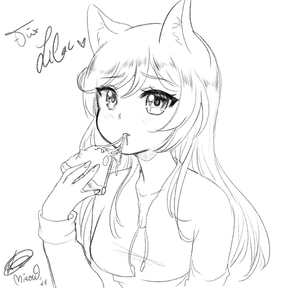 30 min Sketch commission for Lilac #sketch #pencil #clipstudiopaint, image size:1000x1000