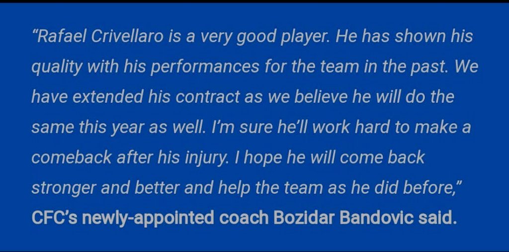 Our Head Coach Bandovic about Crivellaro 🗣️ :- 👇

#IndianFootball #ISL #AllInForChennaiyin #AattamAarambam
#MasterRafa