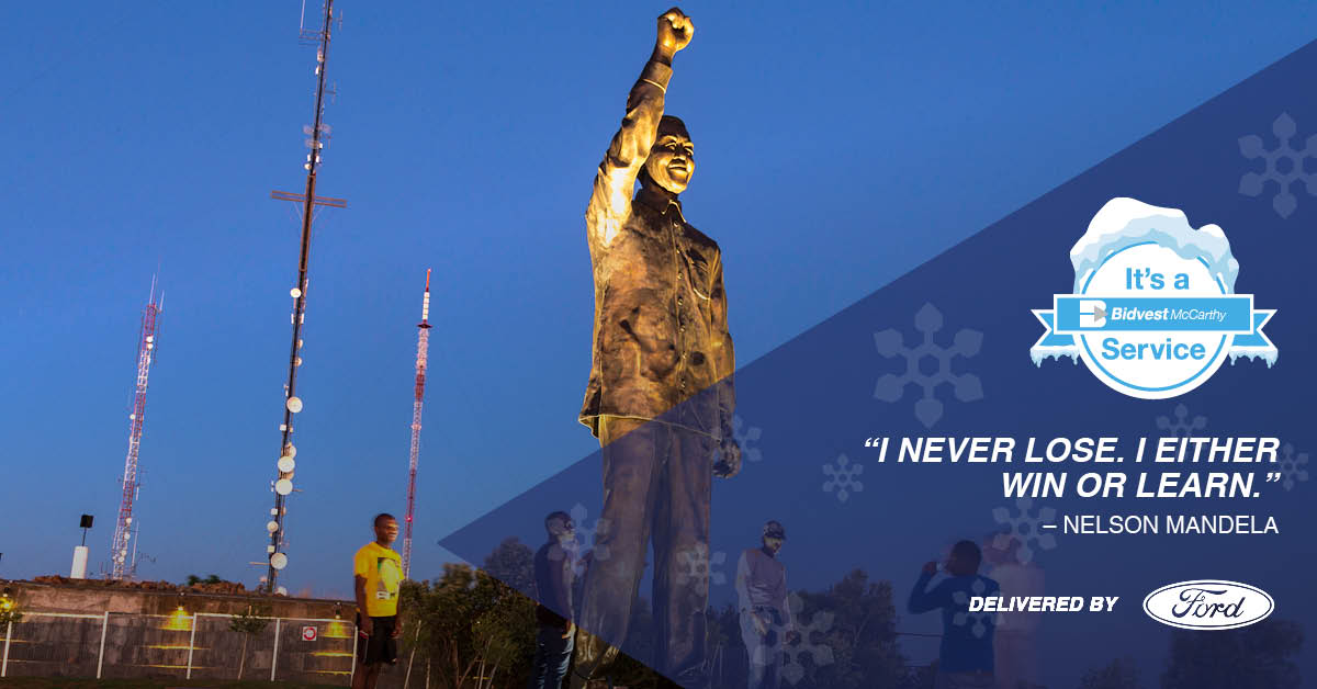 Today we celebrate the icon of our country's democracy, Madiba. Our team at Bidvest McCarthy Ford is inspired by his unwavering tenacity and the values that made him who he is. How will you honour him on Nelson Mandela Day?