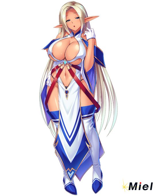 今週塗っていた立ち絵です。人間を見下すダークエルフキャラになります! 