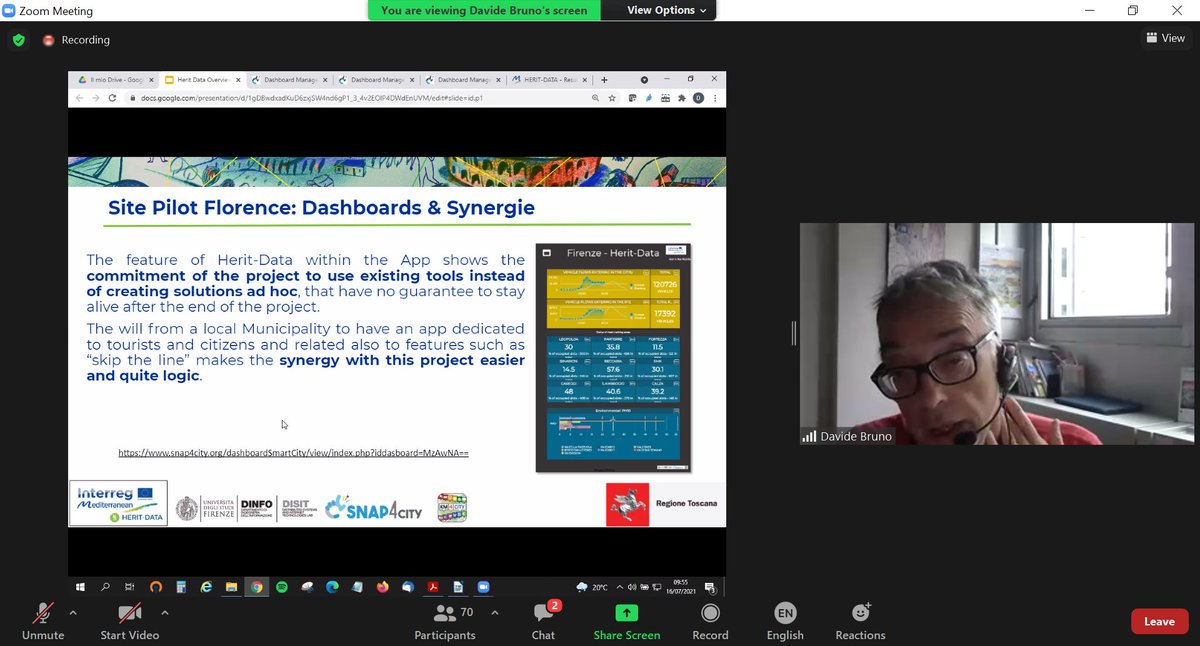 IMC_CPMR's tweet photo. 🗣Davide Bruno from Regione Toscana presenting #snap4city open platform 💻✨!
When #Innovative #technology and #BigData can help better manage the impact of tourism flows on cultural and natural heritage sites
Check this & other Herit Data results here👉https://t.co/Pv7pIBA9HX https://t.co/UUW0KwfHKq