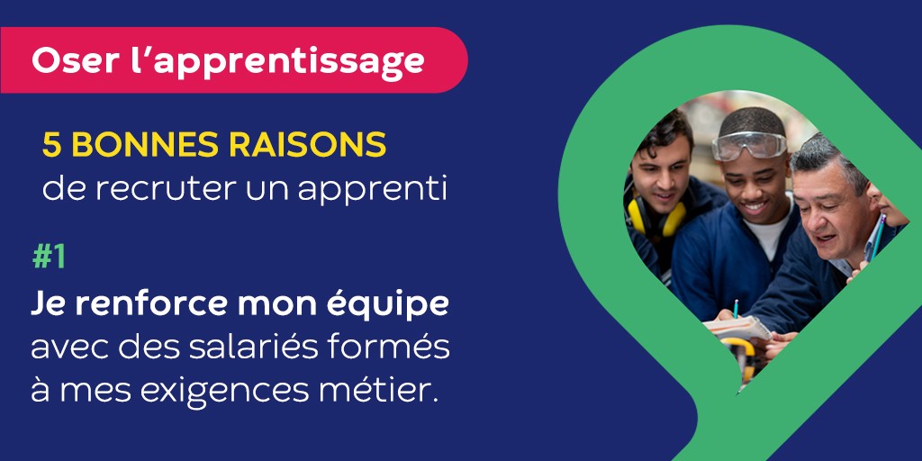 OPCO_EP's tweet image. Oser l’ #apprentissage 👌 | 1⃣ère bonne raison ⤵️
Je renforce mon équipe avec des salariés formés à mes exigences métier ! #emploi #formation #alternance
 #recrutement