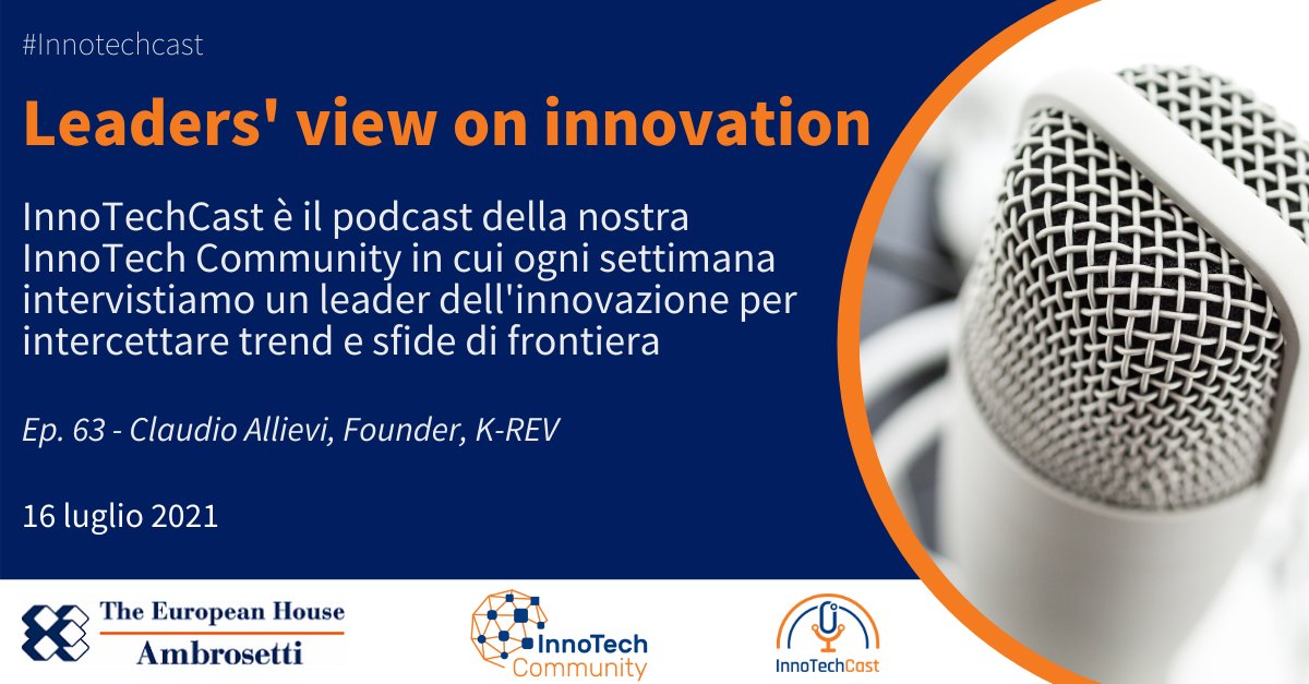 Ambrosetti_'s tweet image. 🎙️ #InnoTechCast - Leaders&apos; view on #Innovation
Parliamo con Claudio Allievi, Founder K-Rev, vincitore del primo challenge day dell&apos;iniziativa #Tech4FutureClub, il primo club di CEO e Founder del mondo #HR e #FamilyCare targato @Ambrosetti_ e @Openjobmetis
spreaker.com/user/innotechh…
