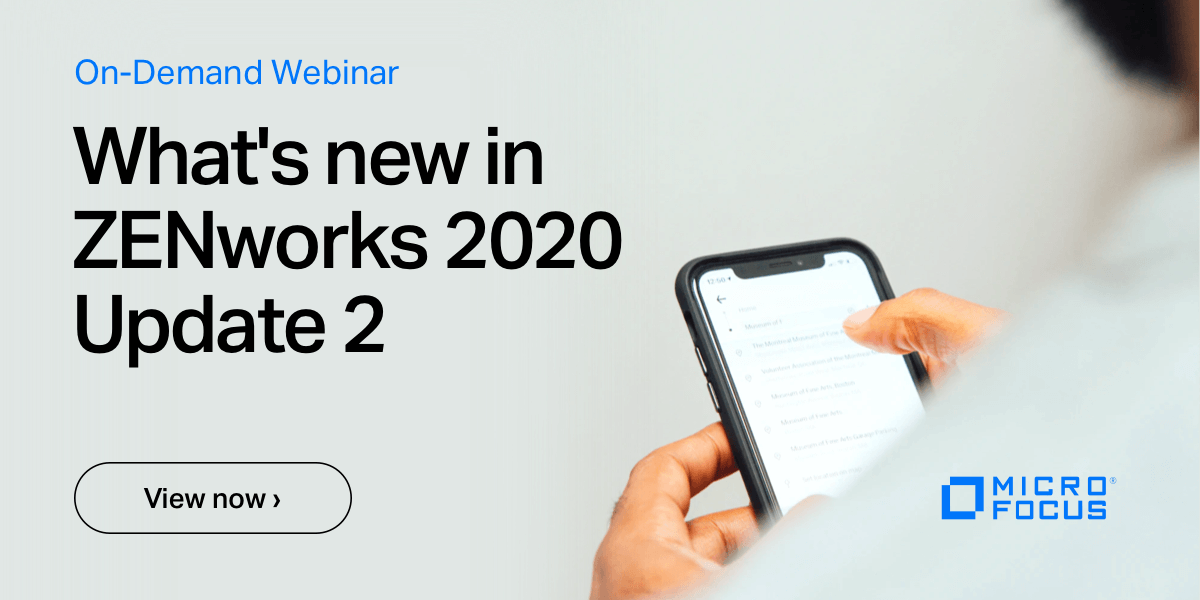 MartaGeorge90's tweet photo. In this new on-demand #Collaboration webinar, our experts explain the major improvements of ZENworks Suite, including malware protection and #Endpoint Security Management. View now:  https://t.co/MusCJRuwuc #TeamMicroFocus https://t.co/RhwQ7vZgVz