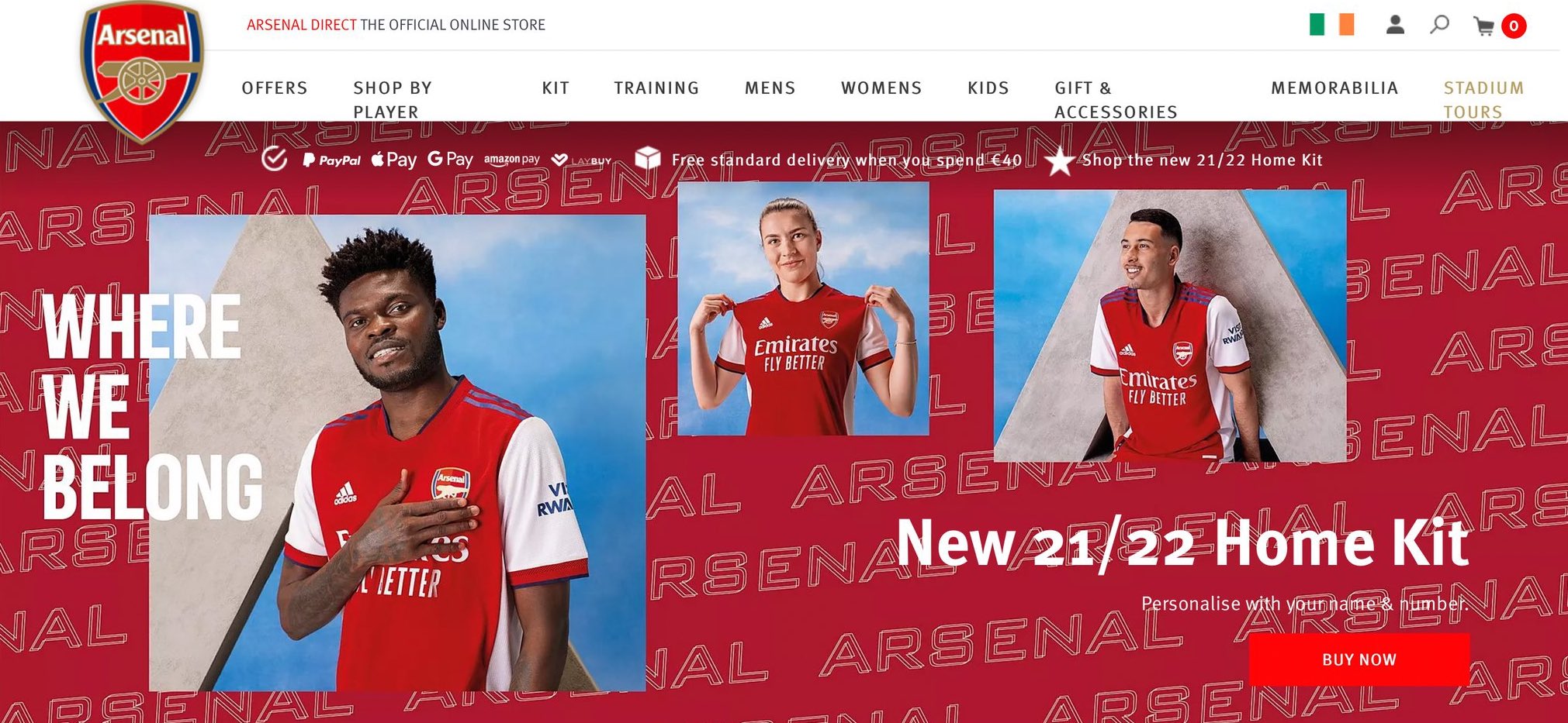 Arsenal official website deals