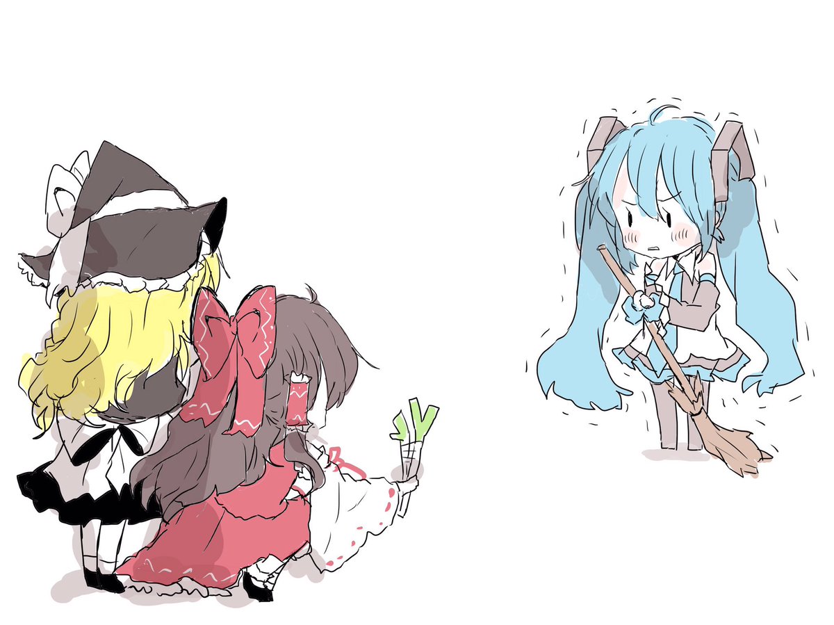 博麗霊夢 ,初音ミク ,霧雨魔理沙 「」|sakiのイラスト