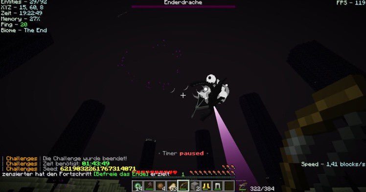 Gerade chillig mit @1combit minecraft durchgespielt 🤣