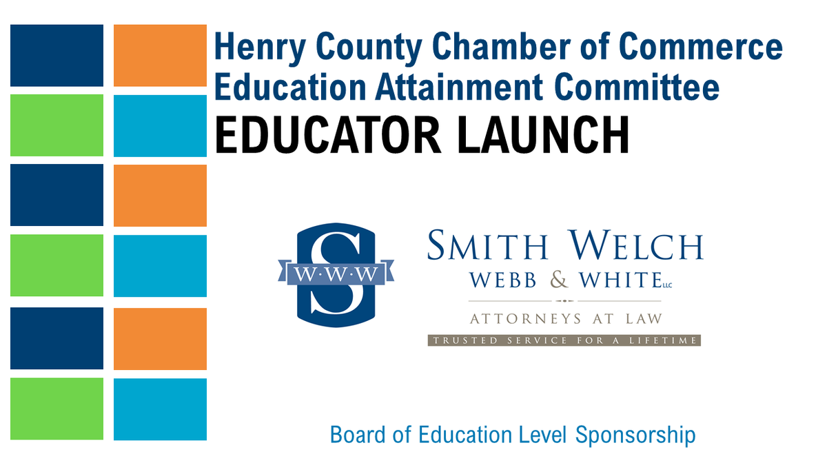 Henry_Chamber's tweet photo. Smith, Welch, Webb, & White, thank you for your support. Our Educator Launch appreciates your sponsorship! #MyHenryChamber #EducatorLaunch https://t.co/bwNj9S1awc