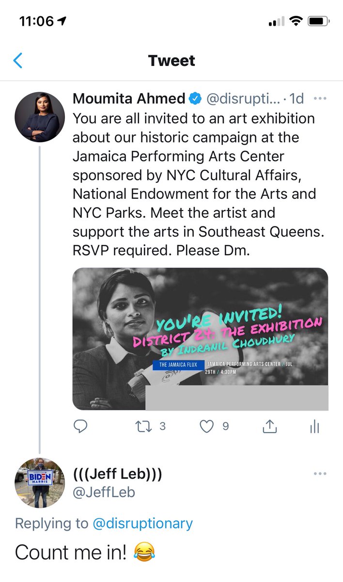 disruptionary's tweet photo. Why is @JeffLeb harassing me two months after the election? This obsession with me is getting borderline creepy. Is this the petty, obsessive behavior from opponents women have to deal with for running for office?  — - my democratic right to do so. https://t.co/Z4Y8hI2HxD
