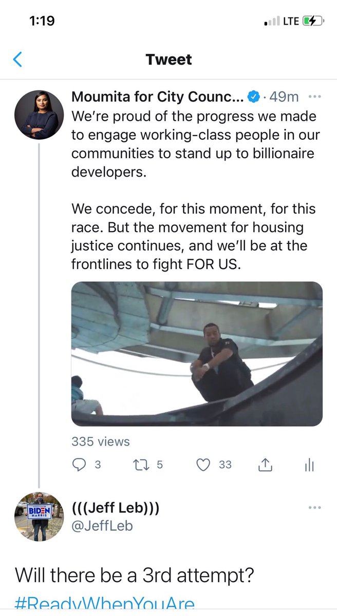 disruptionary's tweet photo. Why is @JeffLeb harassing me two months after the election? This obsession with me is getting borderline creepy. Is this the petty, obsessive behavior from opponents women have to deal with for running for office?  — - my democratic right to do so. https://t.co/Z4Y8hI2HxD
