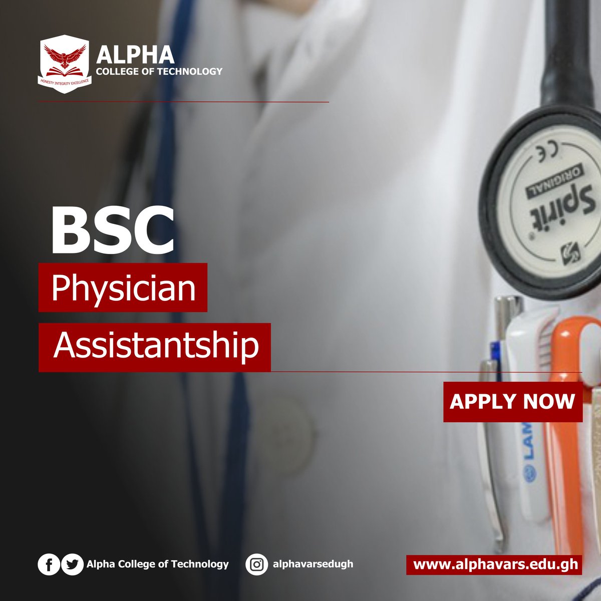 alphavars's tweet photo. ADMISSIONS ONGOING
.
A quick view of alphavars Bachelor of Science (BSc) in Physician Assistantship

CLICK below to download forms
https://t.co/n7VogjKkyH

For more inquiries contact us on WhatsApp: 0506734420 or call: 0542840281 https://t.co/rJCqnE63vk
