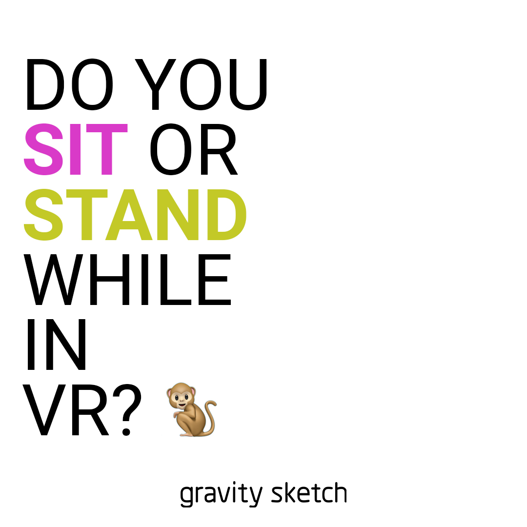 gravitysketch's tweet photo. One thing we didn't anticipate was the confusion on whether to sit or stand in VR while in Gravity Sketch.
Let us know when you discovered you could sit while in VR.
#gravitysketch #vr #sitorstand https://t.co/6qjUbI2YMR
