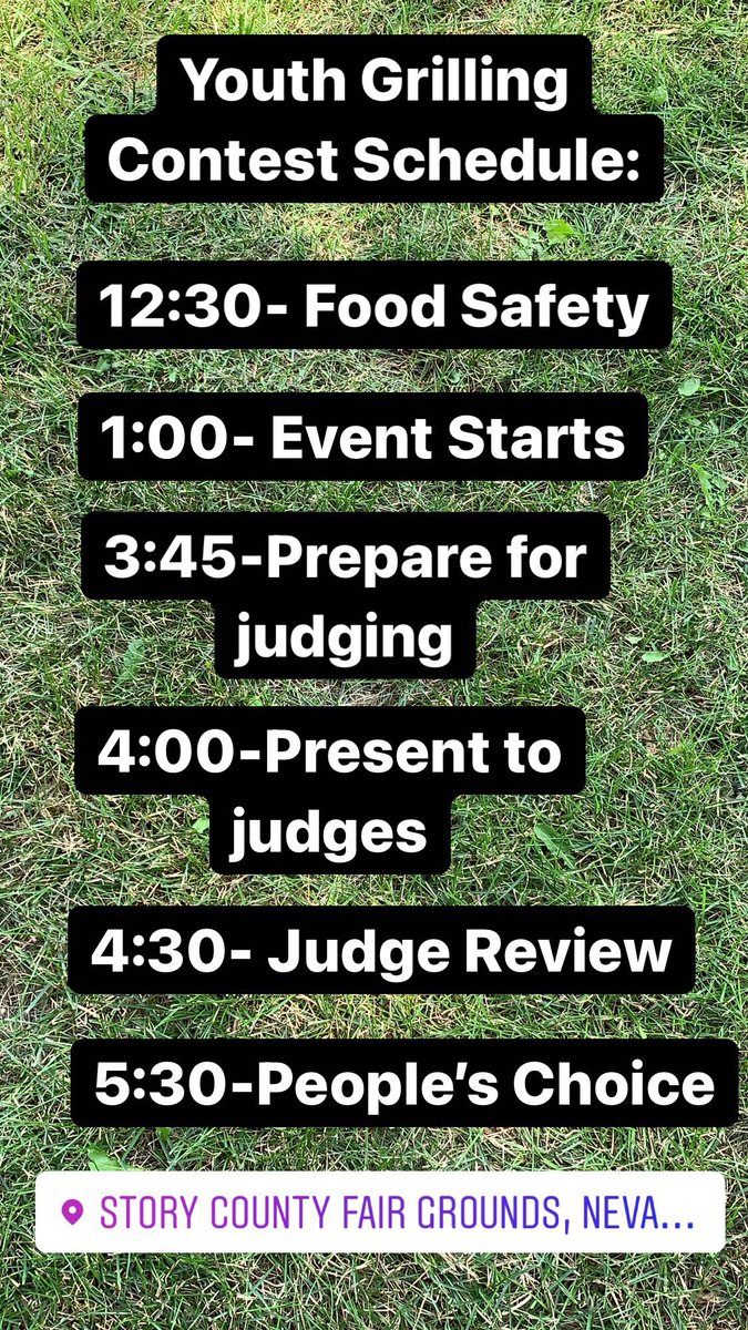 Story County Fair Youth Grill Schedule!🐷🐽🥓