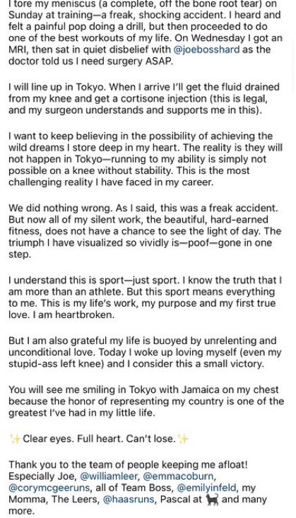 Aisha Praught Leer I M Still Teetering Between Disbelief And Sadness Thank You To Everyone In My Corner Helping Me Get To The Line To Represent Jamaica In Tokyo I Love Aisha Praught Leer I M Still Teetering Between Disbelief And Sadness Thank You To Everyone In My Corner Helping Me Get To The Line To Represent Jamaica In Tokyo I Love