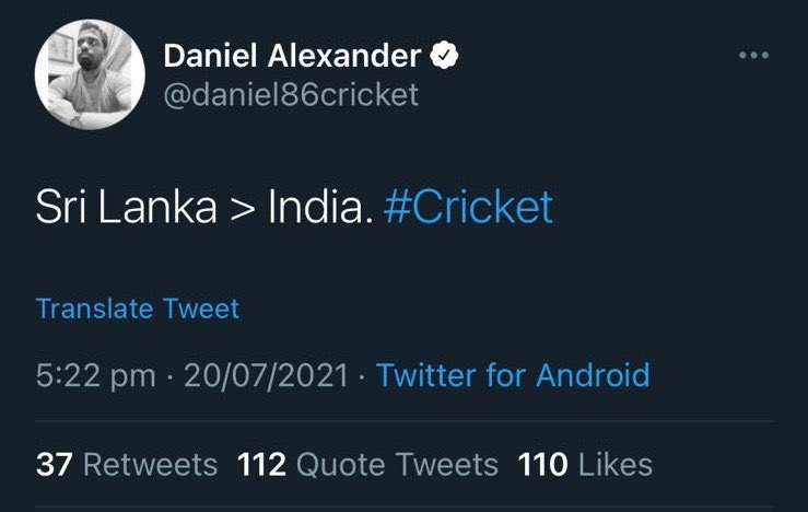 tweetsbyhk's tweet photo. you could’ve tweeted this shit earlier. India would’ve won the match. no probs we’ve 3 T20s ahead. as a friend of BCCI we’ve gifted your boys a victory. enjoy buddy
#SLvIND #INvSL https://t.co/HTXHRU4H0M