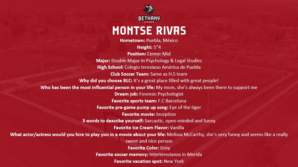 BLCWSoccer's tweet photo. Please join us in welcoming Montse from Puebla, México 🇲🇽! Montse chose BLC because “it’s a great place filled with great people”! She’ll double major in Psychology and Legal Studies in pursuit of her dream job which is to be a Forensic Psychologist! #21! ⚽️🔴⚪️⚫️#GoBLC https://t.co/P8qAHLU4fs