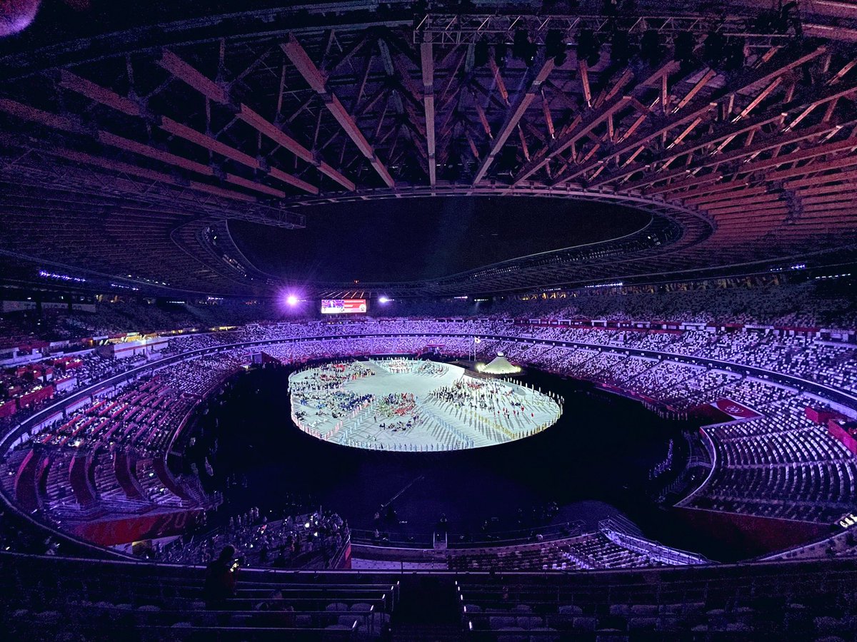 SophieAshcroft's tweet photo. What. A. Night.

Let the Games begin 💙💛🖤💚♥️ 

#Tokyo2020 #openingceremony #PressOperations https://t.co/2RHhWpBykx