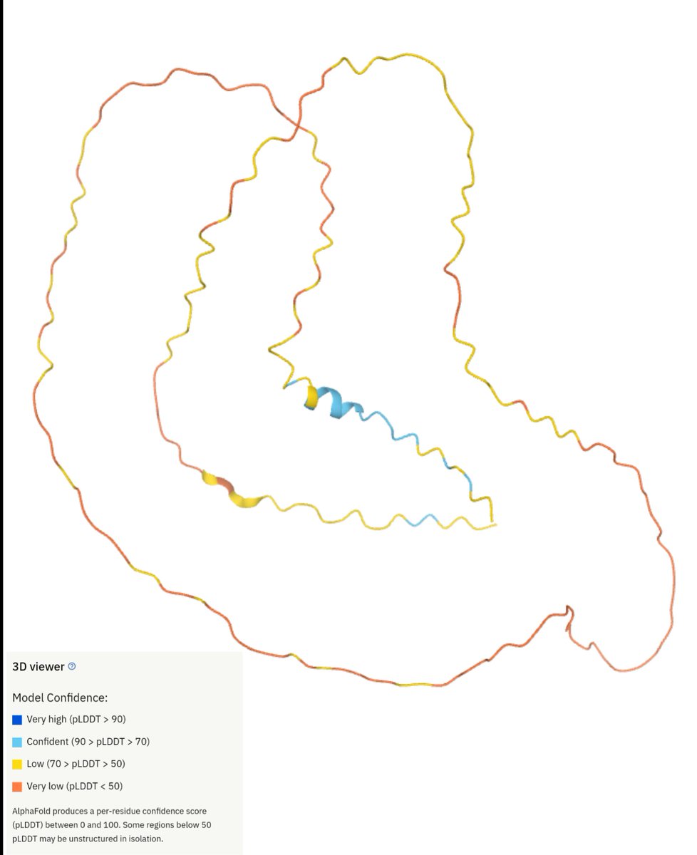 While structural biologists are either excited or having existential crisis everywhere thanks to #AlphaFold, I'm here in the corner staring at my protein of interest, that looks like a badly drawn large intestine picture in a biology textbook. I guess, I still have stuff to do.