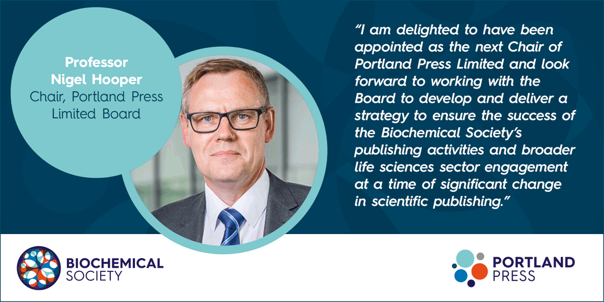 Portland Press (@pppublishing) on Twitter photo Portland Press is pleased to announce that our next Board Chair will be Professor Nigel Hooper, who will take over from the current Chair, Professor Richard Reece, in July 2022. <a href="/BiochemSoc/">Biochemical Society</a> Portland Press is pleased to announce that our next Board Chair will be Professor Nigel Hooper, who will take over from the current Chair, Professor Richard Reece, in July 2022. <a href="/BiochemSoc/">Biochemical Society</a>