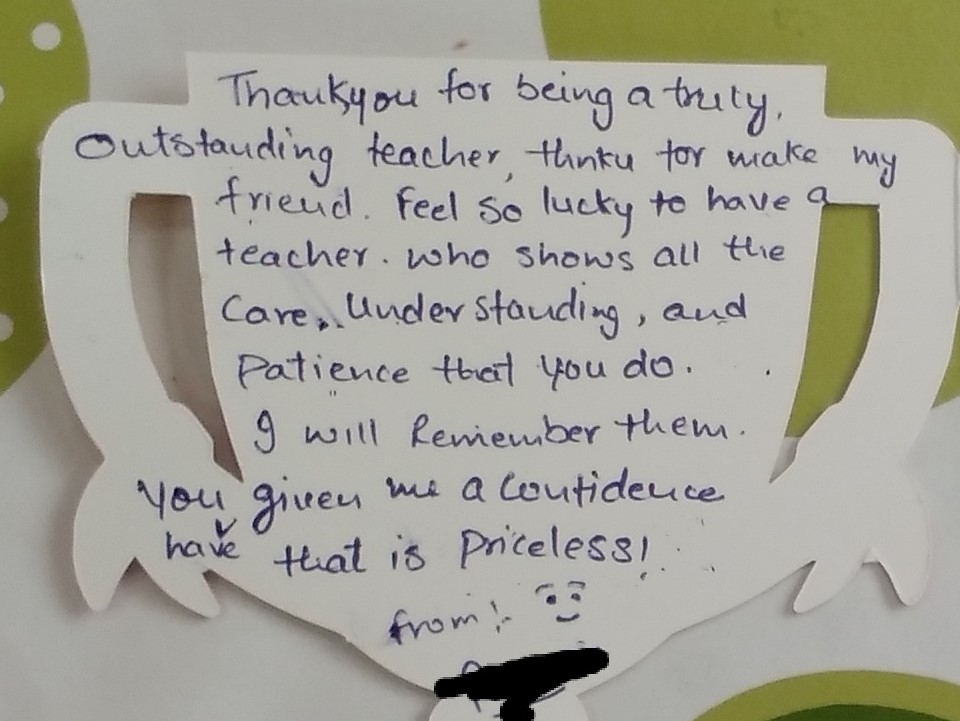 The Preschool have received some lovely testimonies from parents, staff and children over recent weeks. Here is one of them …
"Thank you for being truly outstanding teachers. We feel so lucky to have teachers who shows all the care, understanding and patience that you do. "
