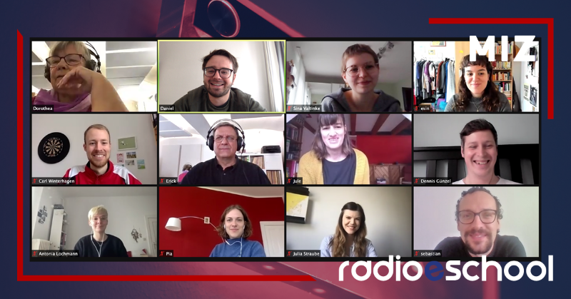 MIZBabelsberg's tweet photo. Ihr habt Lust, online mit erfahrenen Radiomacher:innen die Grundlagen der #Hörfunk​produktion zu lernen? Vom 20. bis 24. September 2021 findet unsere nächste RADIO E-SCHOOL statt. Ab sofort könnt ihr euch für das kostenlose Programm bewerben. #Radio #Workshop