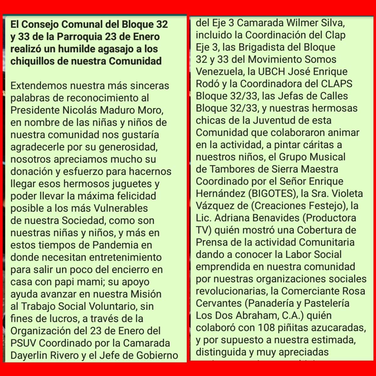 Proyecto_8D_SA's tweet photo. #GraciasMaduroJusticiaEnLaCota
#CaracasApoyaJusticiaEnLaCota
@NicolasMaduro 
@gestionperfecta (Carmen Melendez) 
@PartidoPSUV 
@partidopsuvccs 
@delcyrodriguezv 
@gestionperfecta
@Nahumpsuv 
@ErikaPSUV 
@dcabellor
@taniapsuv https://t.co/GVrAjPcMW2