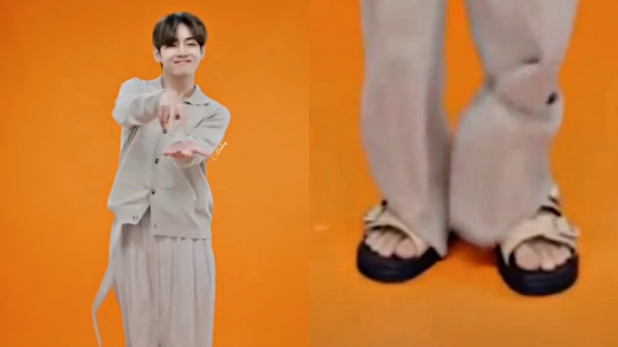 BTSテテ着用 yeezy season 7 サンダル