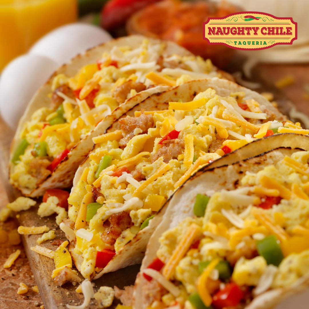 NaughtyChile's tweet photo. If you wake up hungry, you should try our breakfast tacos! 
#naughtychile #tacos #tacoboutit #mexicanfood #cstores #eatlocal #onthego #conveniencestores #yummy #delicious  #tacostogo #breakfasttacos #eggtacos https://t.co/qEMF5EOqqm