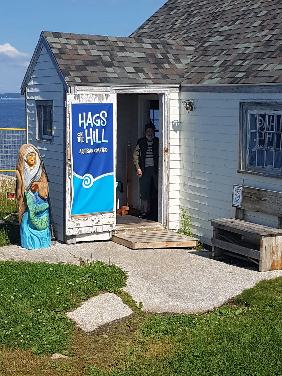 An absolutely gorgeous day out here in Peggy's Cove! @hagsonthehill is wide open! #peggyscove @VisitNovaScotia @VisitPeggysCove #localartist #madeinnovascotia #folkart