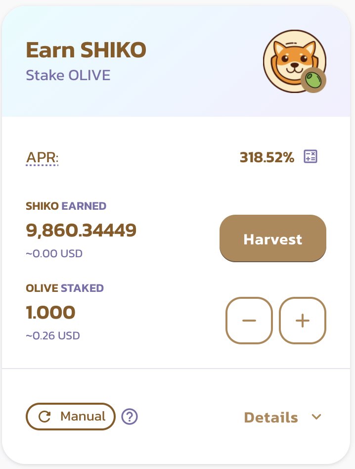 OliveCashBsc's tweet photo. #BSC
The @ShikokuInu3 farm and pool are live now! 
Stake $Olive to earn $SHIKO.
 Stake SHIKO/BNB to earn Olive. https://t.co/RAtNA9ABeC