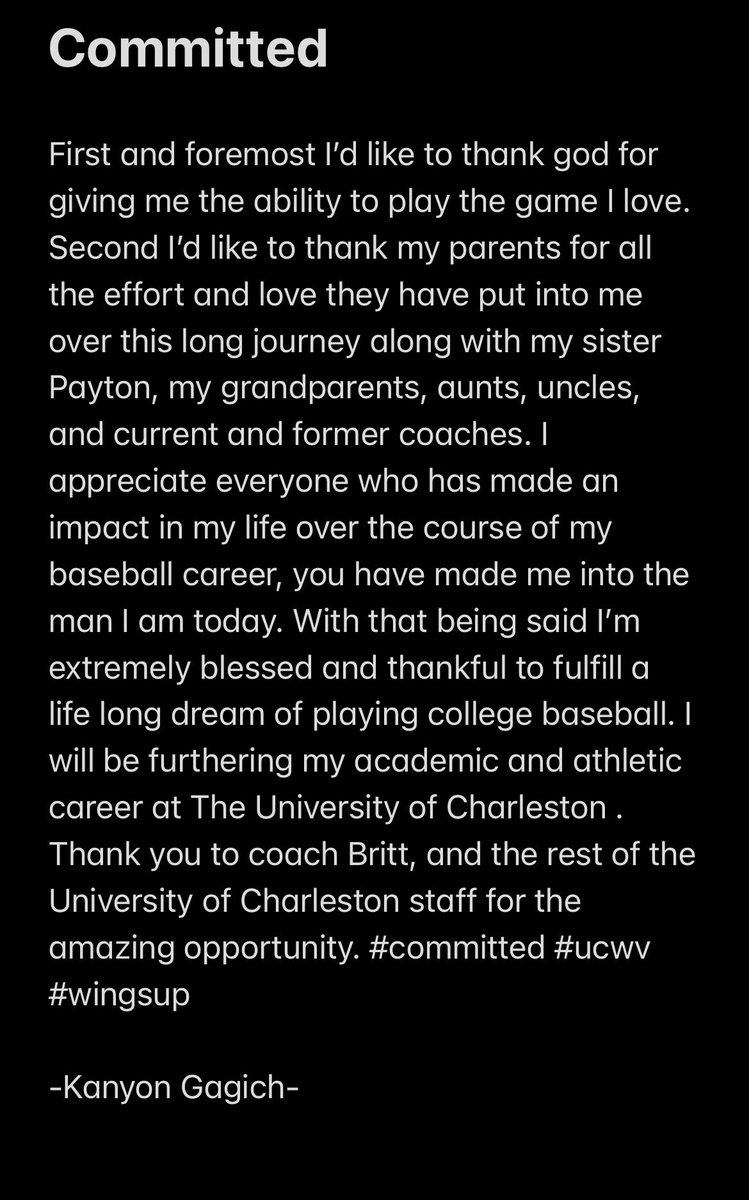 kanyongagich's tweet photo. #committed #wingsup #UCWV dream come true. @PburgBaseball11 @OEBbaseball https://t.co/dEX9ljeSNa